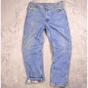 Vintage Carhartt Flannel Lined Jeans Msr 36x33 USA Workwear Denim (Tag 38x34)